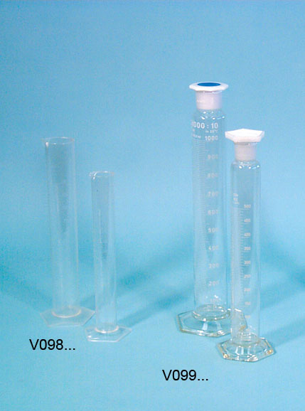 Measuring cylinders, glass with stopper 2000 ml