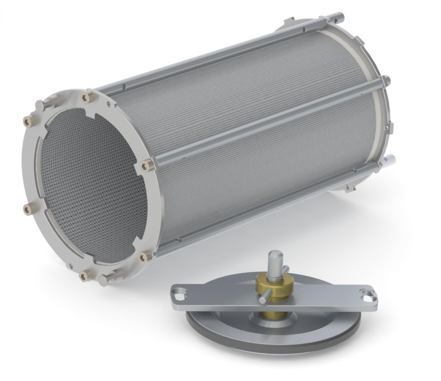 Washing drum, opening 0.063 mm